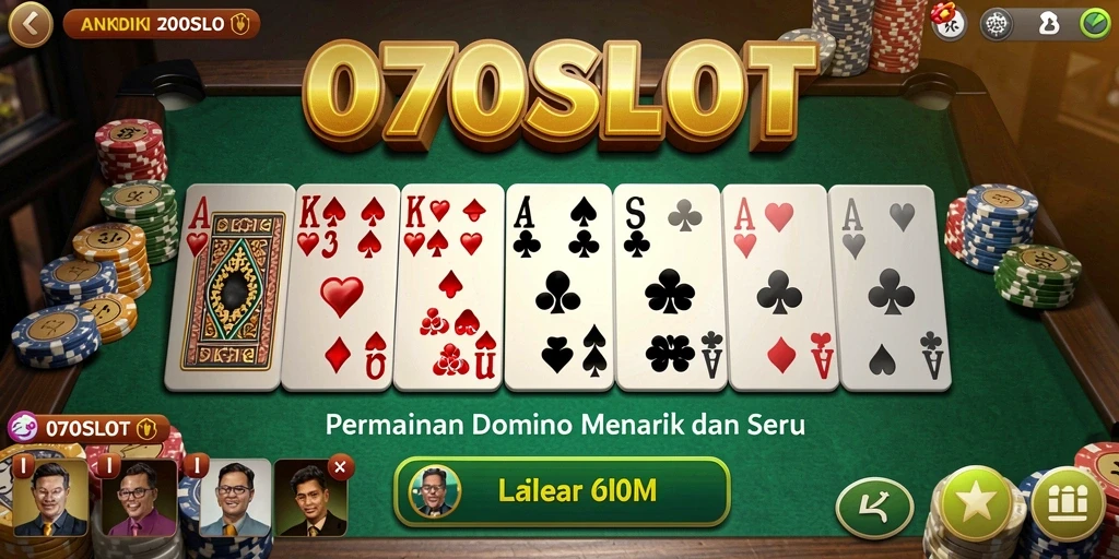 Tampilan menarik gameplay permainan Domino 070SLOT.