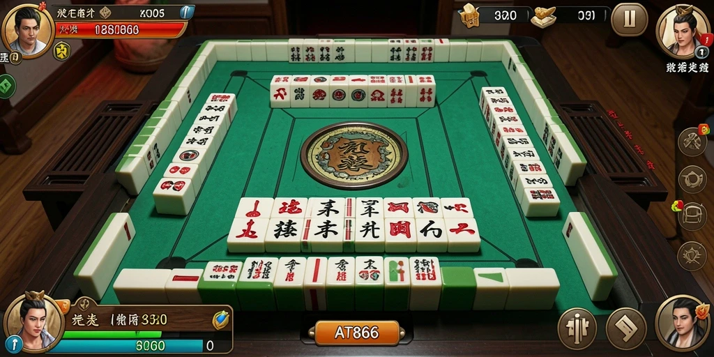 Screenshot gameplay AT866 menampilkan aksi permainan Mahjong yang mendebarkan.