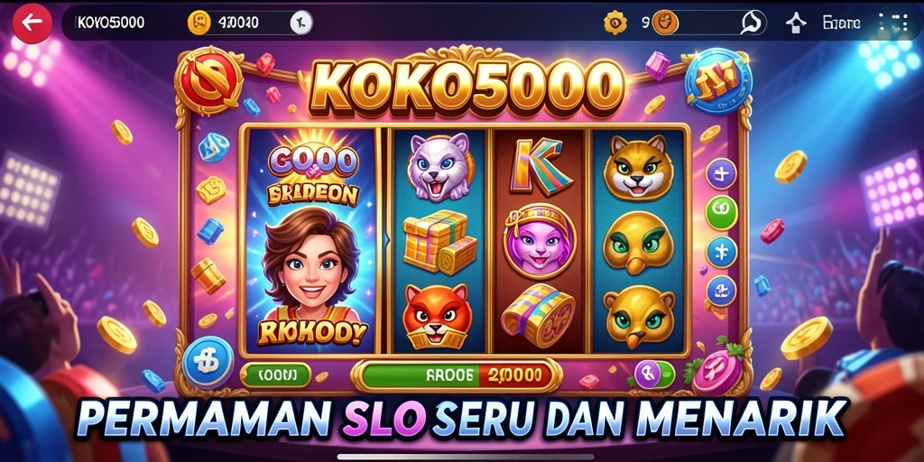 Screenshot gameplay KOKO5000 dengan efek visual menarik.