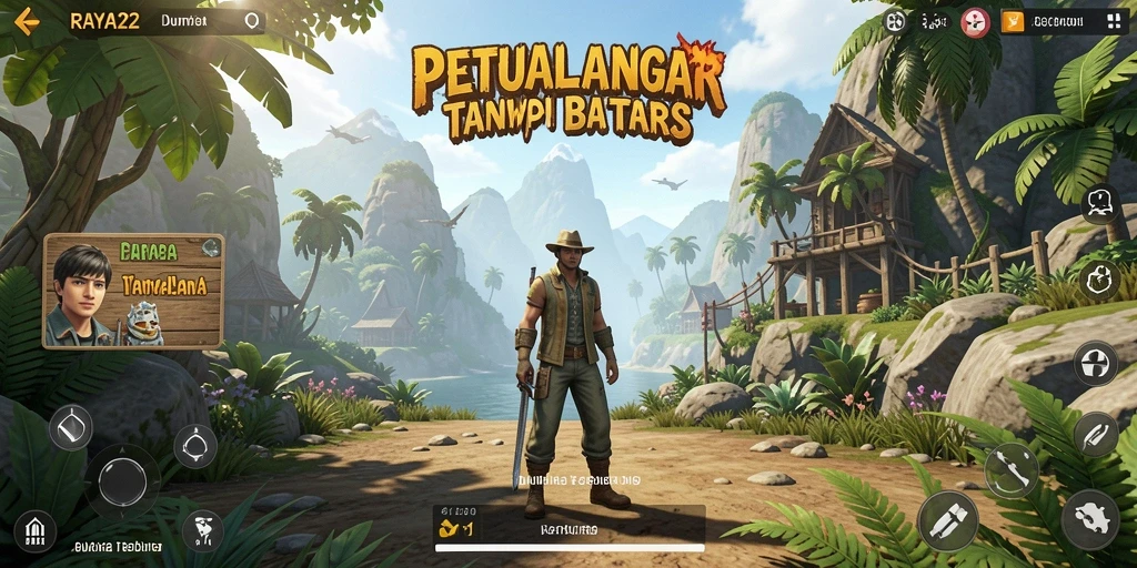 Screenshot menampilkan aksi seru di dunia terbuka RAYA22.