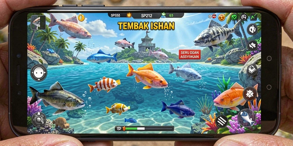 Tampilan gameplay SP212 yang menegangkan dan penuh aksi Tembak Ikan.