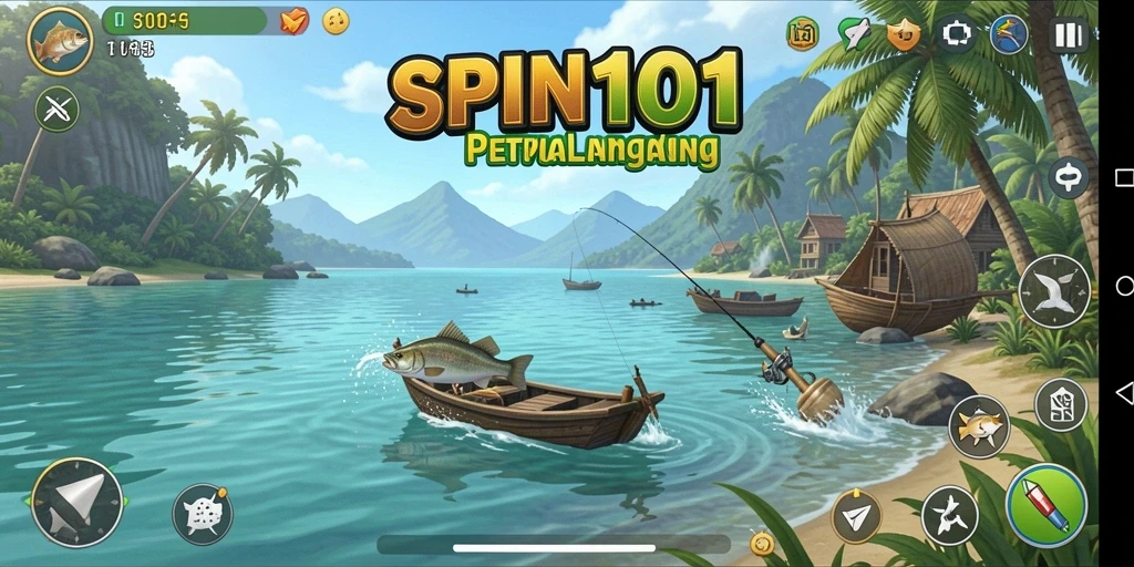 Tampilan gameplay SPIN101 yang mendebarkan saat memancing.
